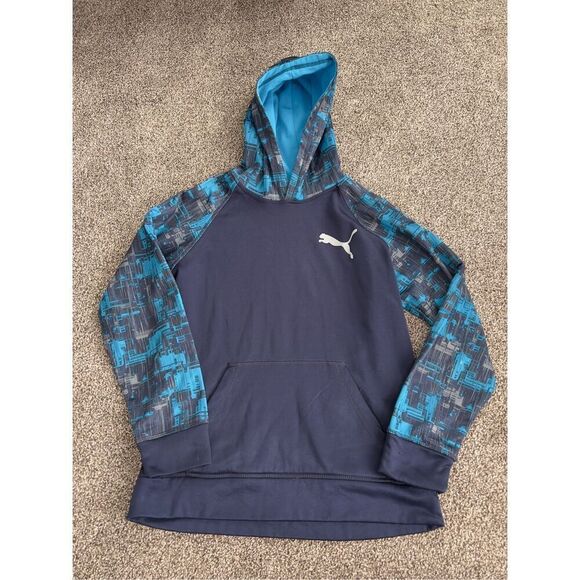 Puma youth large (14-16) blue fleece lined  hoodie - Picture 1 of 5